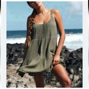 Z Supply Danny Gauze Mini Dress | Olive | Small